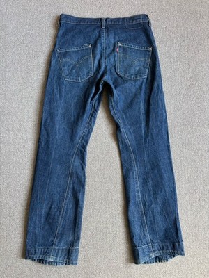 Vintage Levi s Engineered Twisted Seams Twister Raw Blue Denim Größe 30 x 32 Y2K
