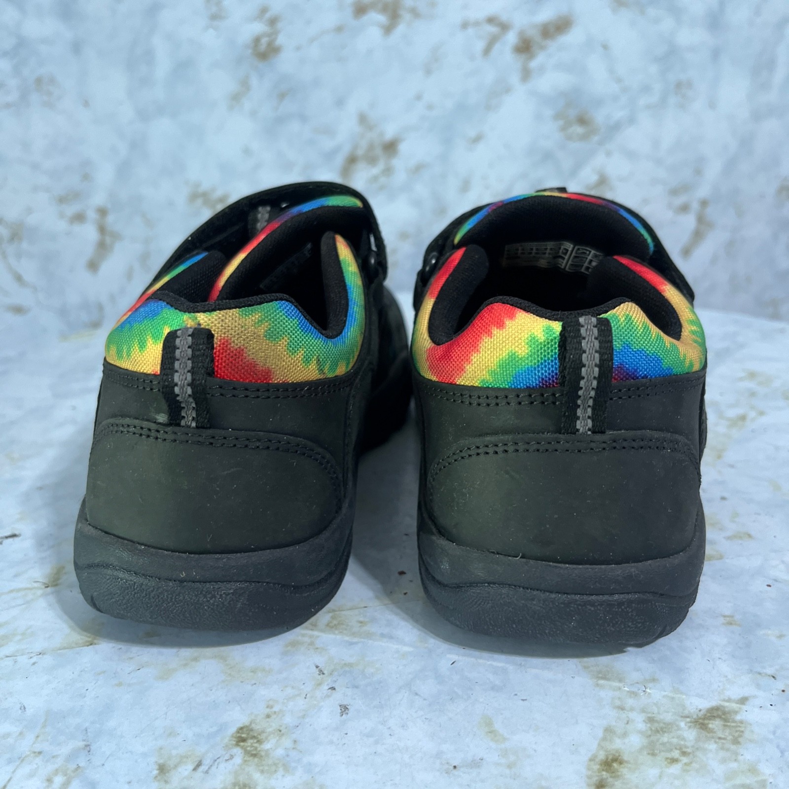 Scarpe Keen Newport giovani bambini taglia 5 nere colorate slip on tie dye sandalo outdoor