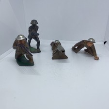 Set of 4 Vintage Toy Lead Soldiers American WWI Infantry Soldier Cast Iron GR