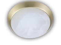 Led Deckenlampe Rund Alabaster Glas Dekorring Messing Matt Ø40Cm Landhauslampe