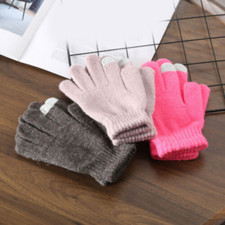 1 Pair Knitted Gloves Touch Fashion Screen Multi-colored Mittens Couple Comfy