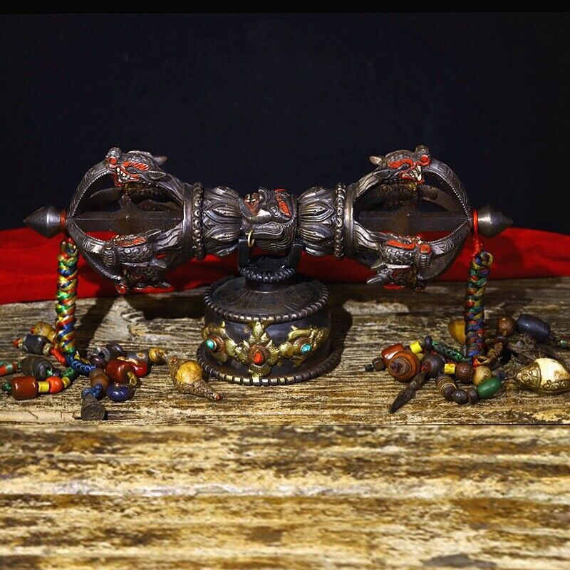 14" TianTie Thokcha Thogchag Tibetan Phurba Vajra Dorje Pestle Sceptre Faqi#3359