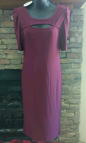 Dress Jolie & Joy Size 2 / 3 Burgundy Maroon Sexy Neckline Read Description - Picture 2 of 11