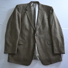 Vtg Austin Reed USA Made 46L Brown Blanketweave Tweed Blazer Jacket Sport Coat