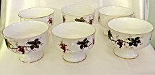 Set of 6 Royal Victoria Fine Bone China Fruit Cups with Gold Rims