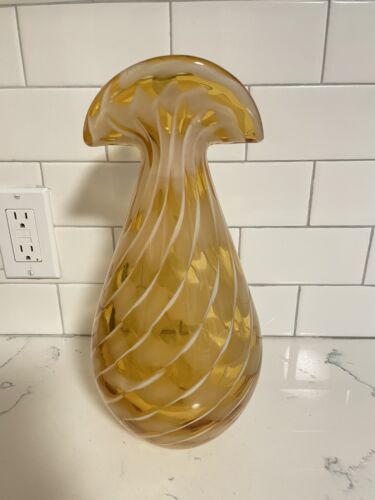 Vintage 1950er Jahre - Murano Fratelli Toso hohe Glasvase - Made in Italy - 13"" - Bild 2 von 8