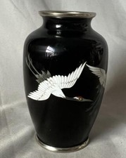 黑色景泰蓝日本古董花瓶| eBay