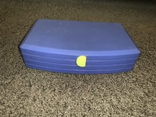 VINTAGE 90s CABOODLES #2706 MAKEUP COSMETIC ORGANIZER CASE Blue Made in USA