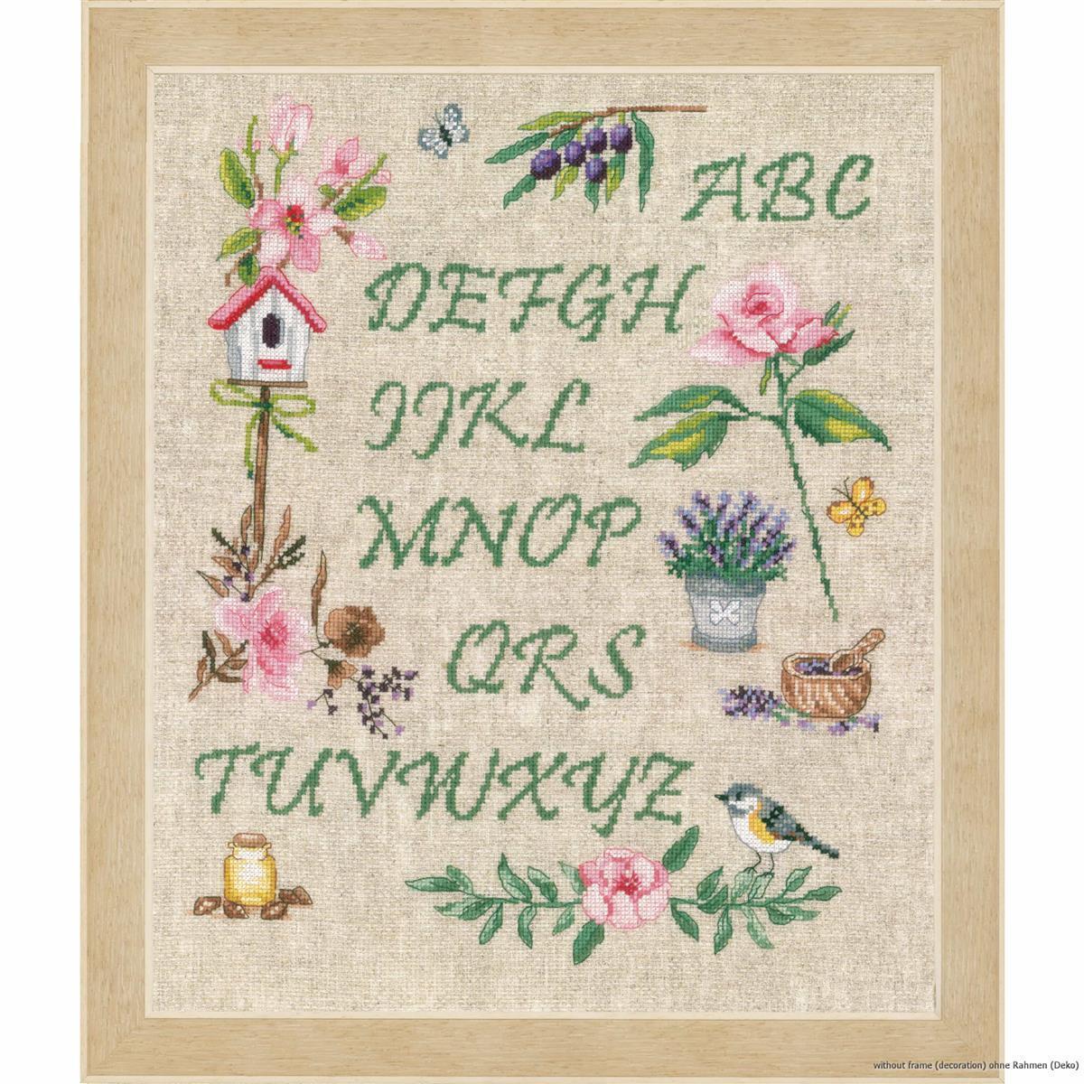 Vervaco cross stitch kit ""Garden alphabet"", counted, DIY