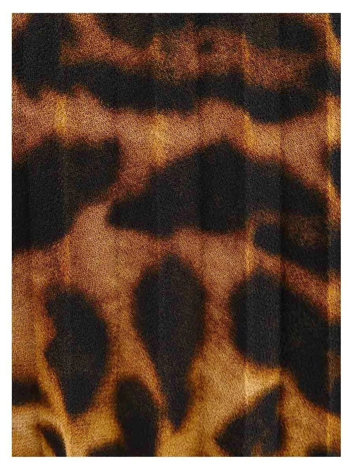 Ralph Lauren Animal Print Pleated Midi Skirt - Image 4 of 4
