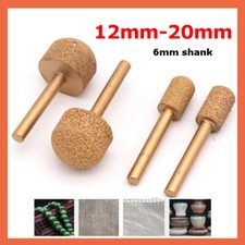 12-20mm Brazing Diamond Burr Grinding Engraving Drill Bit 6mm Shank 46 100 Grit