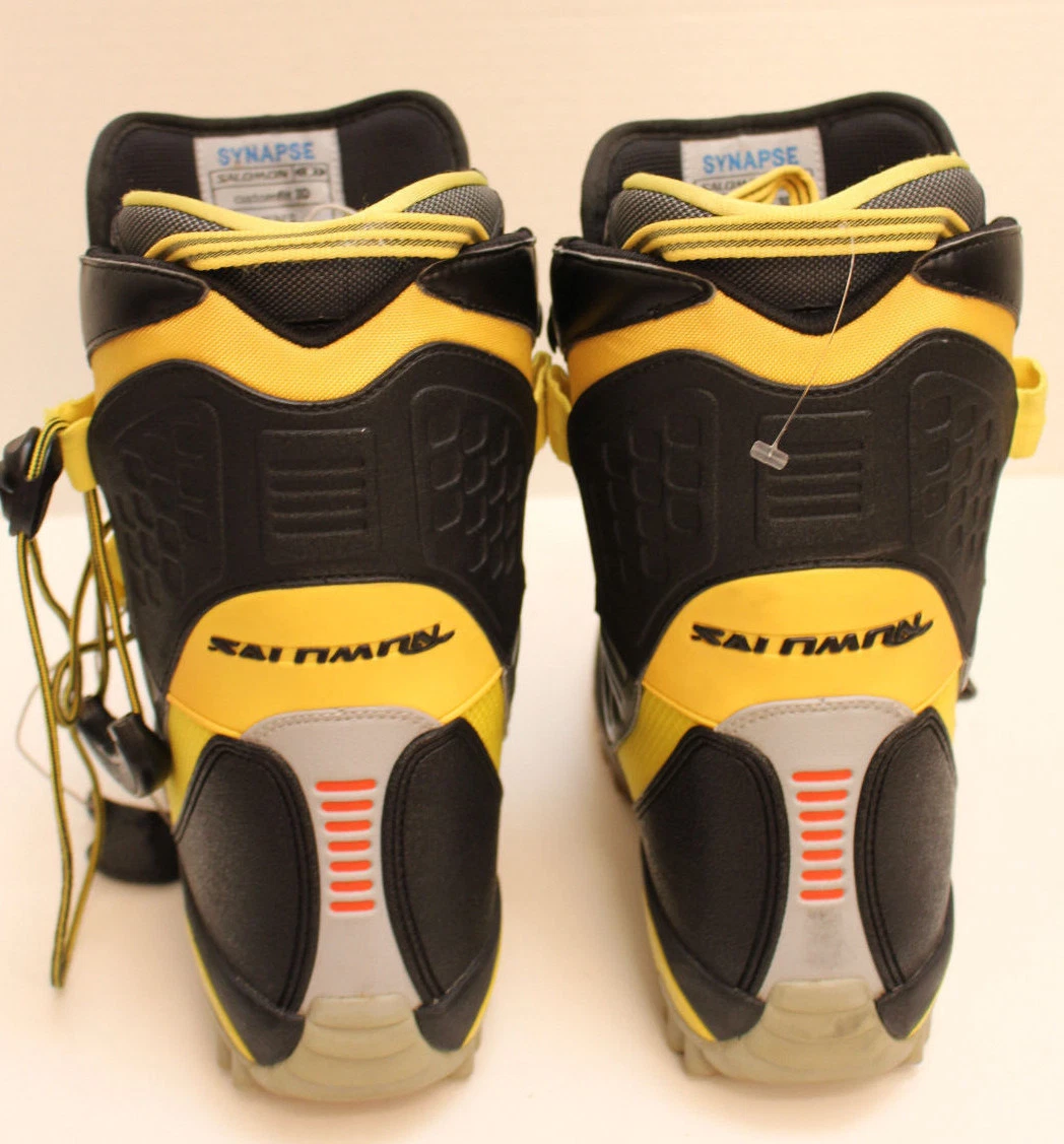 Mens SALOMON SYNAPSE Customfit 3D Size 8.5 Black & Yellow Snowboard Boots