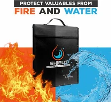  Fireproof Safe Security Box for Valuables, Waterproof and Fireproof Bag 15×11×3