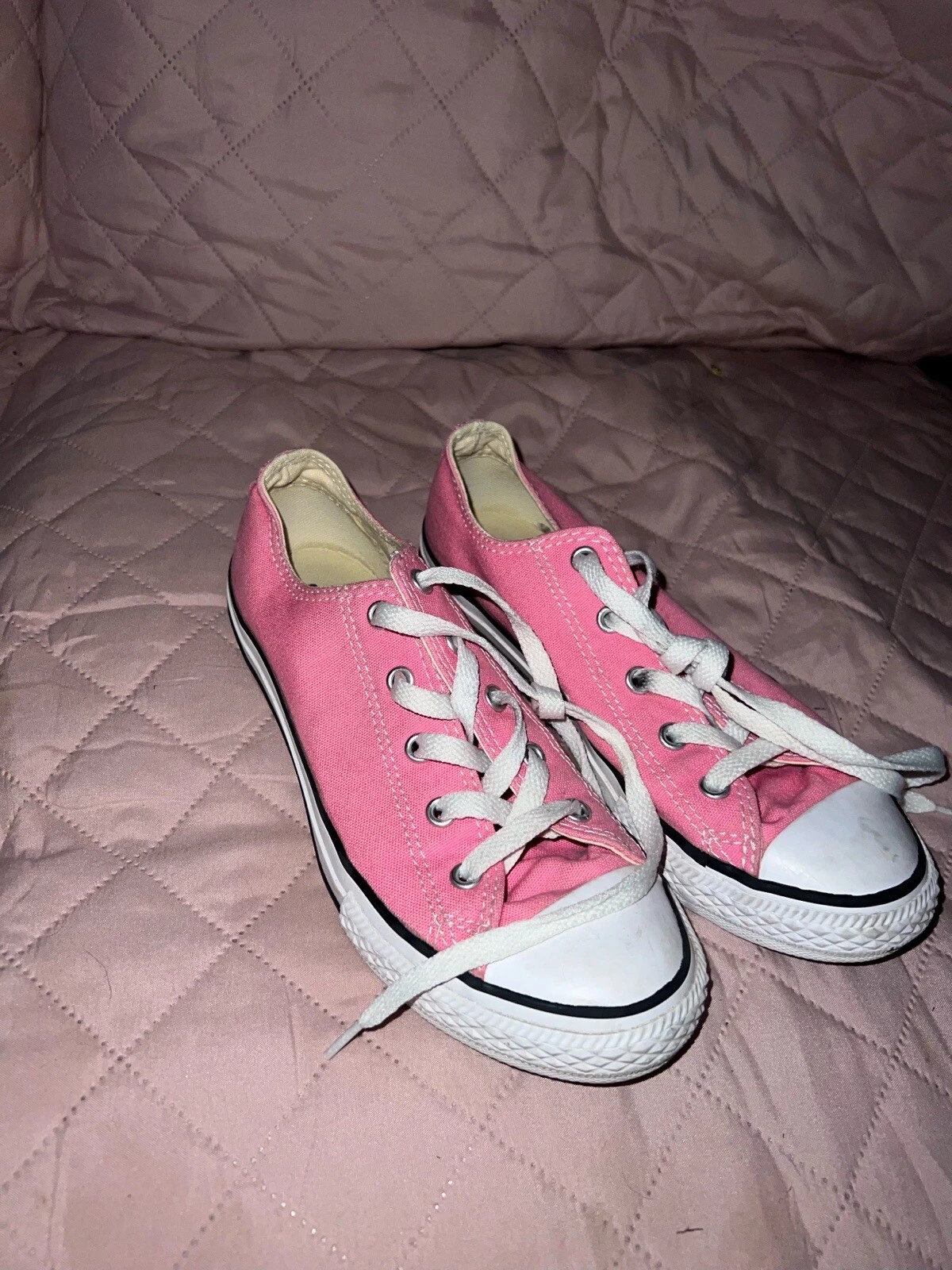 Sneakers basse casual Converse All Star #3J238 rosa chiaro bianco giovani taglia USA 3
