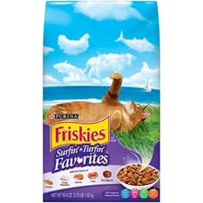 Purina Friskies Dry Cat Food, Surfin' & Turfin' Favorites 3.15 lb [6-Bags]