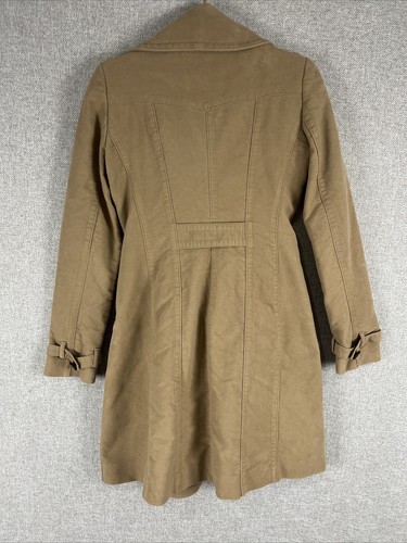 MANGO MNG SUIT Women’s Sz XS Beige Double Breasted Coat Jacket Brushed Cotton - Picture 4 of 15