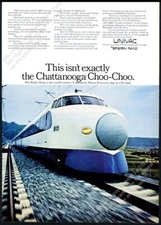 1968 Bullet Train Japan photo UNIVAC computer Sperry Rand vintage print ad