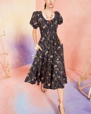 Ulla Johnson Juniper Dress S 4 Women's Casual Floral Printed Boho Midi NEW 34547