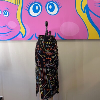 Moschino Black MIDI Computer circuit Skirt