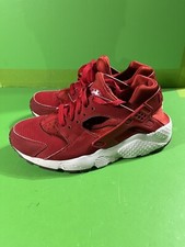 Nike Huarache Run Gym Red White Shoes Sneakers 654275-604 Youth Size 5Y