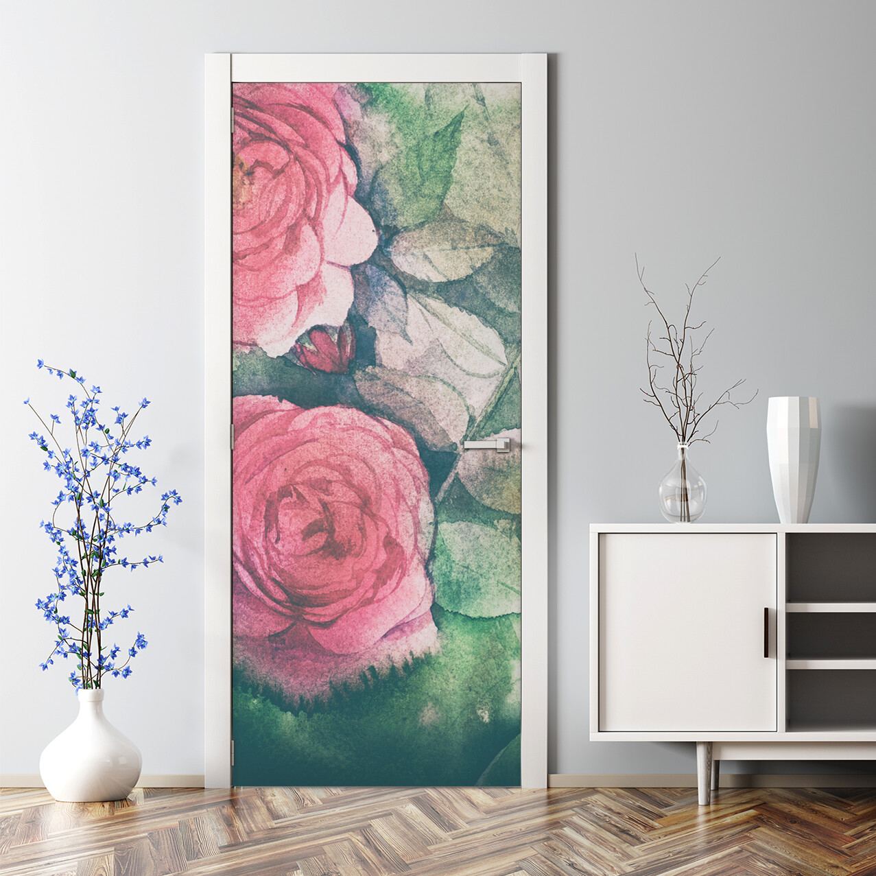 Decal  A Bouquet Of Flowers Decor Art Bubble Free Door sticker Decal