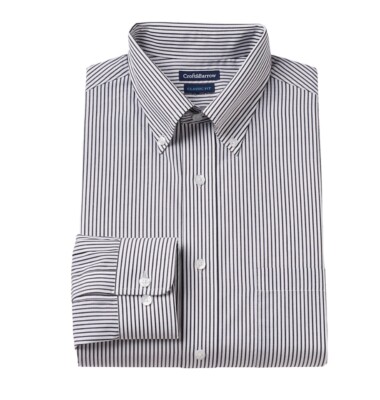 Men's CROFT & BARROW Classic Fit Striped Button Down Collar Dress Shirt XL  36/37 | eBay