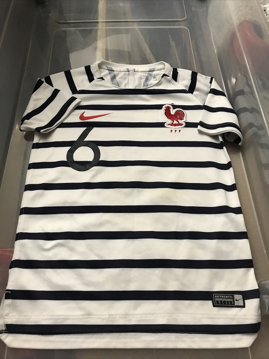 Nike France Pre-Match Striped Jersey 2018-19 Kids Size Small
