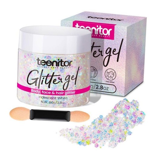Body Glitter, Face Glitter, White Glitter, 80g/2.8oz Face Body Glitter, white