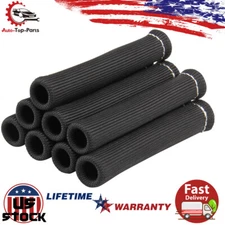 8Pcs 6" Spark Plug Wire Boots Protector Sleeve Heat Shield Cover 2500° Black