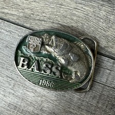 Vintage 1986 Bass Belt Buckle Bass Anglers Sportsman Society Limited Edition