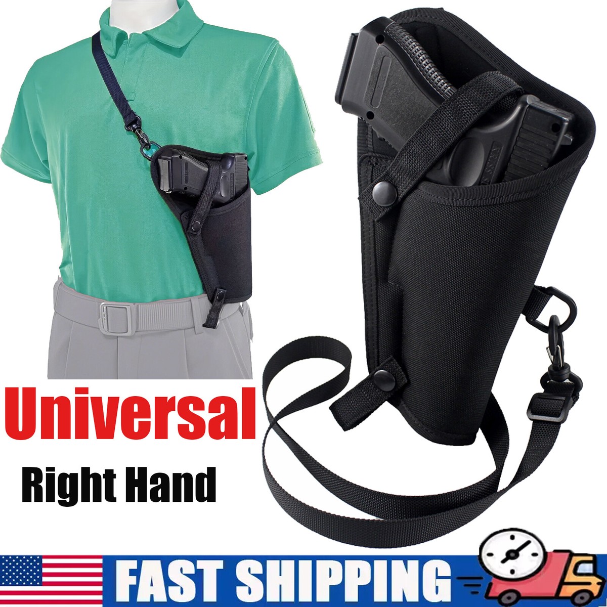 Tactical Cross Body Shoulder Gun Holster Adjustable Right Handgun