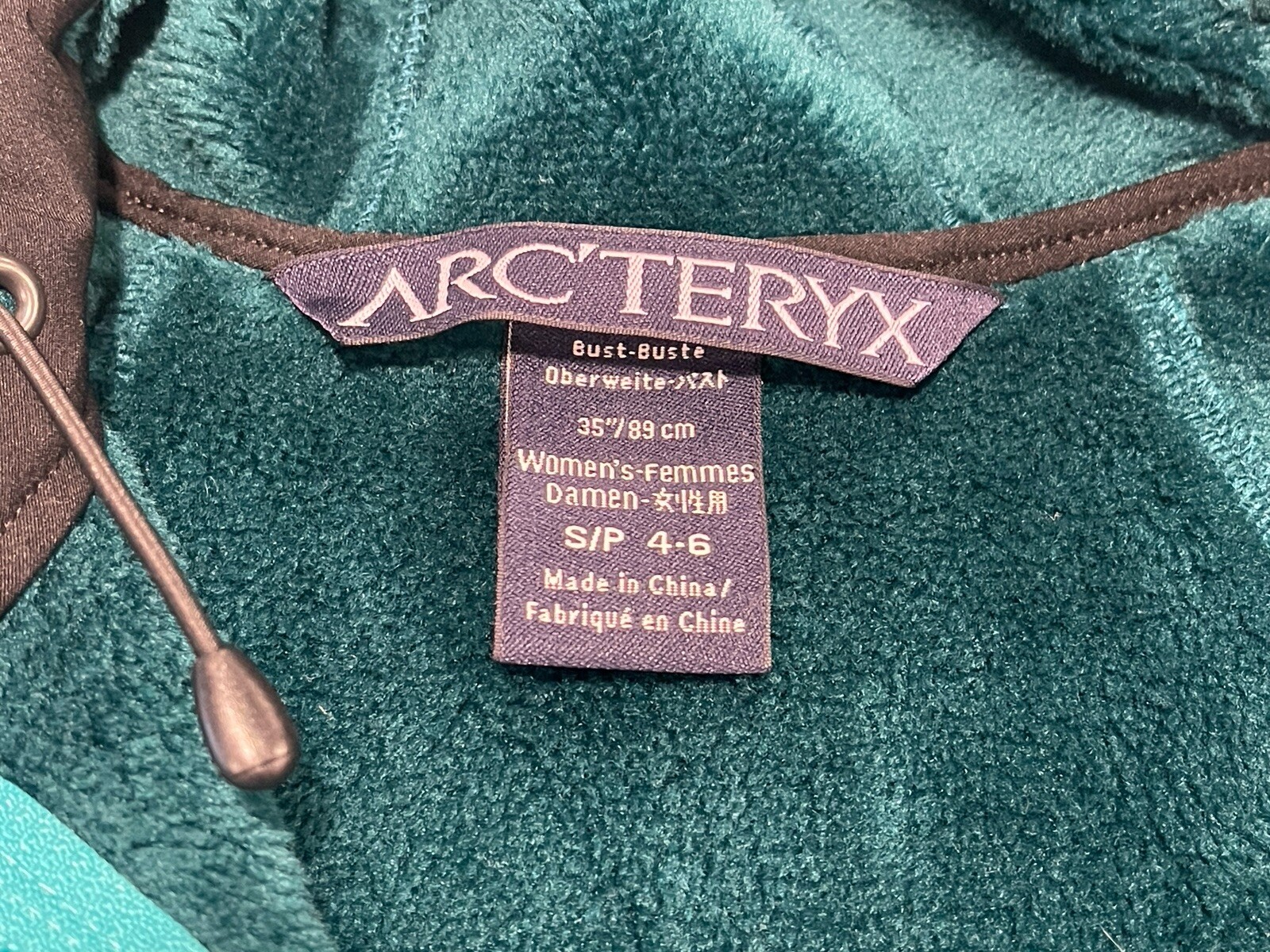 Giacca Arc'Teryx Hyllus donna piccola blu con cappuccio foderata in pile zip intera