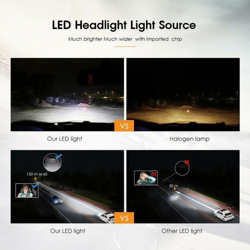 6-sides 9003 H4 HB2 LED Headlight Bulbs Kit High Low Beam 6500K Super Bright 2x - 第 5/12 張圖片