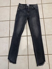 HUDSON Girl's Gray Indigo Wash Skinny Jeans w/ Frayed Hem Sz 16