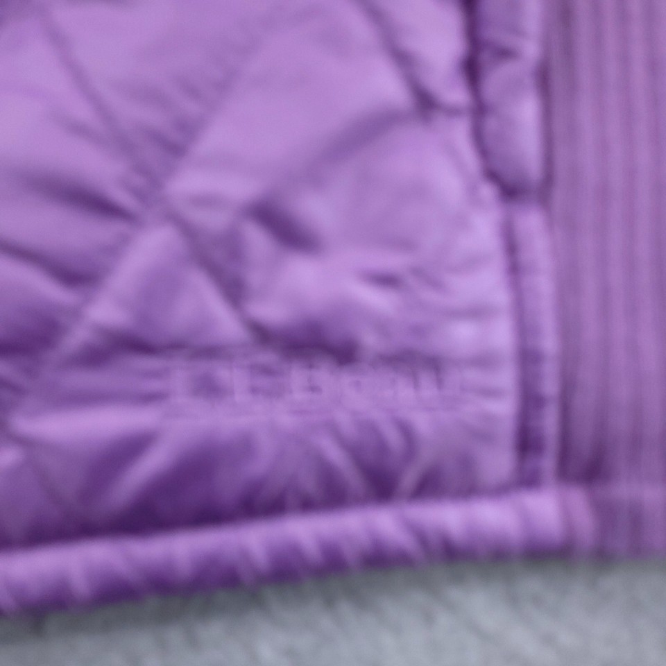 LL Bean Vest Womens Large Purple Quilted Fitness Sherpa Lined Zipped