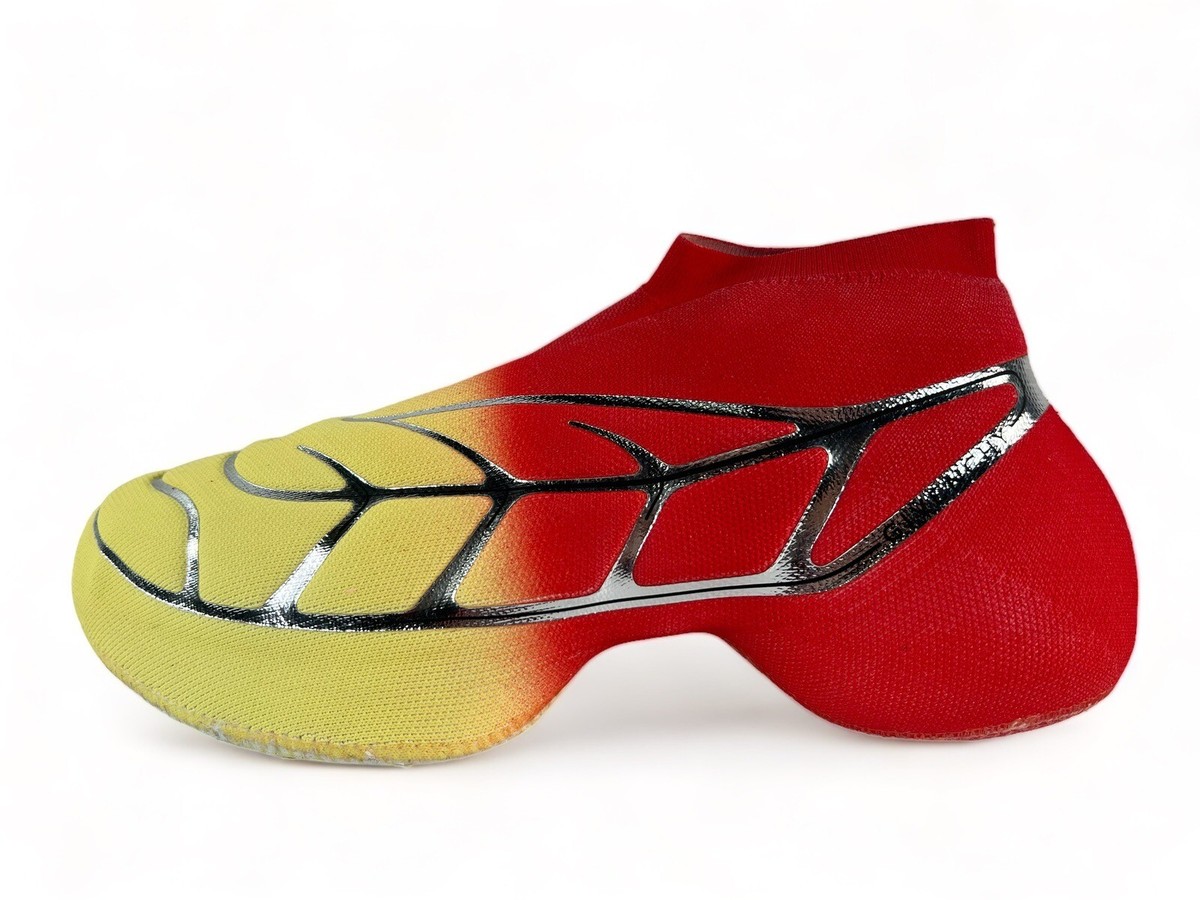 Givenchy TK-360 Red Yellow Mid-Top Knit Sneakers Size US 15, EU 48 