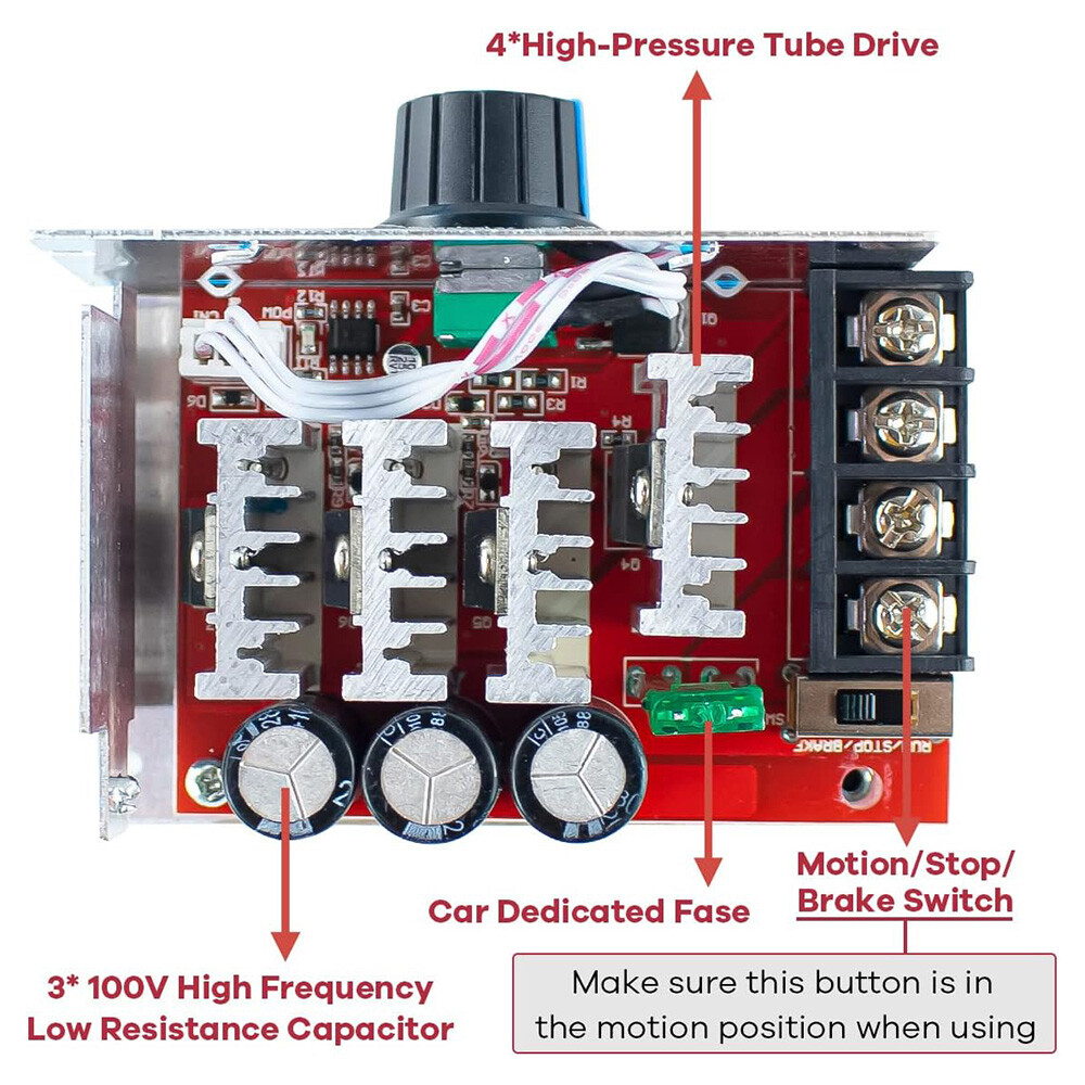 Akozon Régulateur De Moteur à Courant Continu Accessoire DC 220V De Commutateur De Commande De
