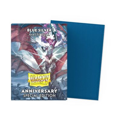 ドラゴンシールド 25周年限定カラー Blue Silver 4個セット Dragon Shield Sleeves - Special Edition Matte Dual Anniversary