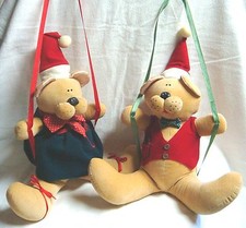 2 80'S ERA Plush CHRISTMAS DOGS by ANNE KLOCKO DESIGNS for DAKIN