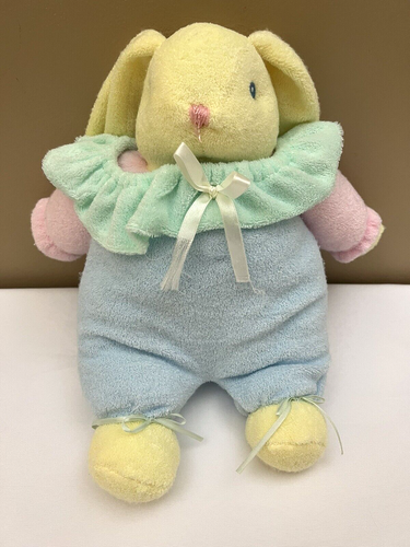Vintage Dan Dee Tb Trading Frottee Hase Kaninchen 12" RASSEL Pastell Farbblock