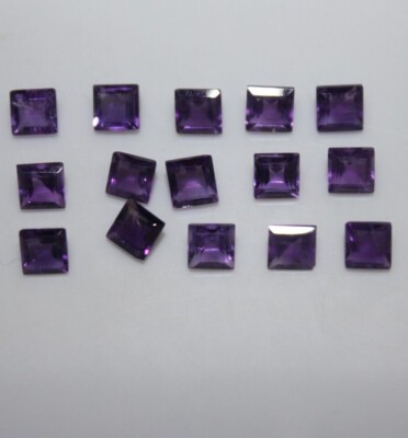 Natural Purple African Amethyst 4x4mm Square Faceted Loose Gemstone(s)