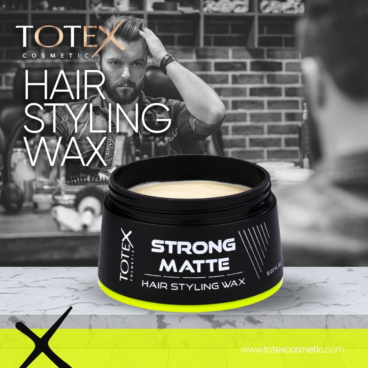 TOTEX HAIR STYLING WAX STRONG MATTE LOOK GREEN 150ml FREE DELIVERY (3