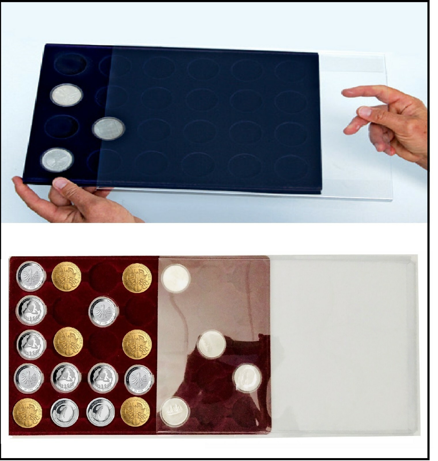 Lighthouse-331597-coin trays-35-compartment-39-mm-+-PRO-PROTECTION-protection slipcase