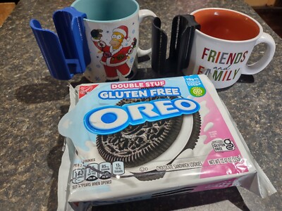 The Oreo Cup Caddy - Oreo Cookie Holder clips to any mug or cup! Holds 12 Oreos