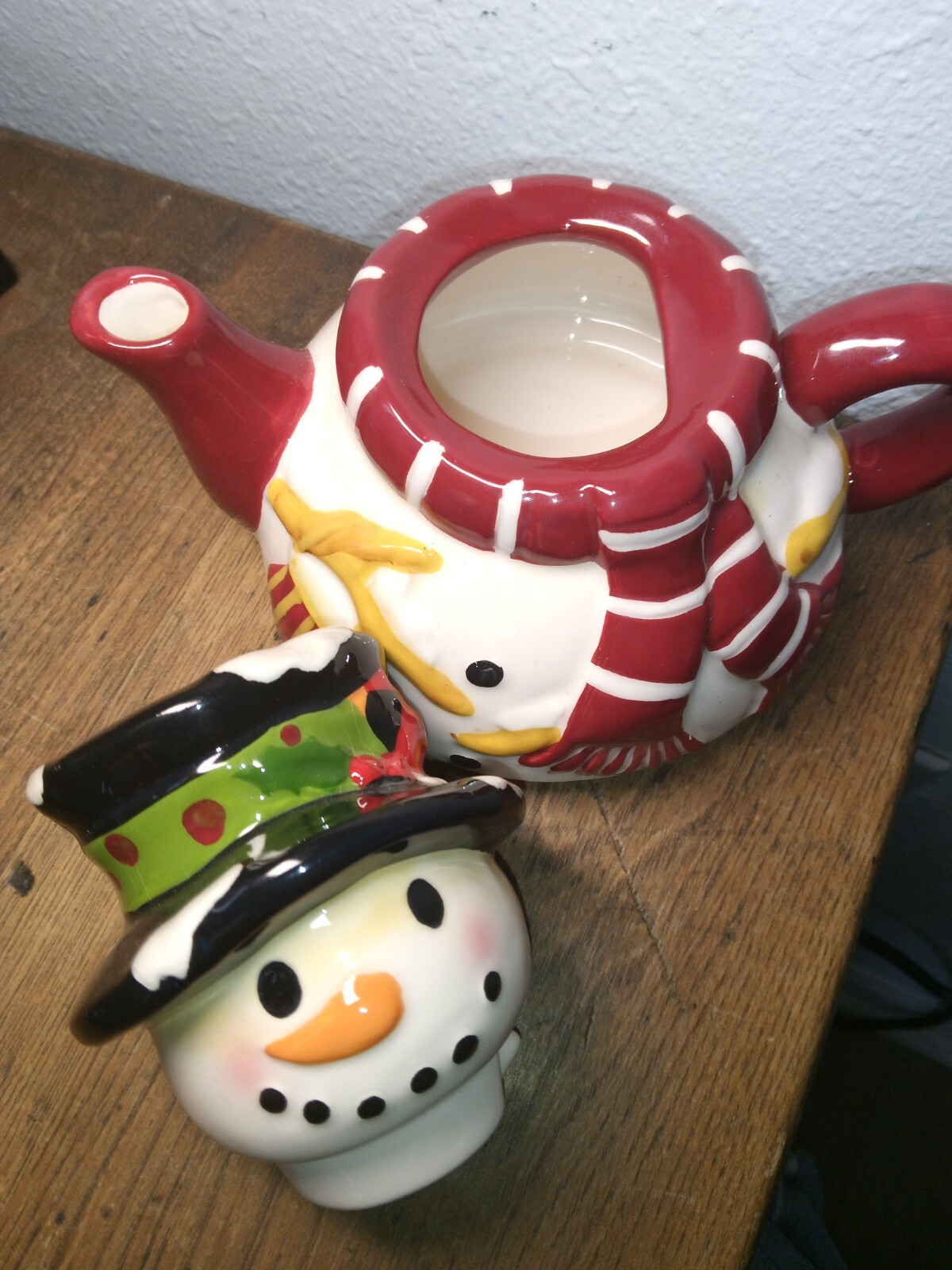 VINTAGE SNOWMAN HOT CHOCOLATE/TEA POT eBay