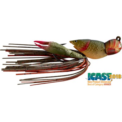 RARE Live Target (CHB50S144) Crawfish Jig - Hollow Body - Brown Red