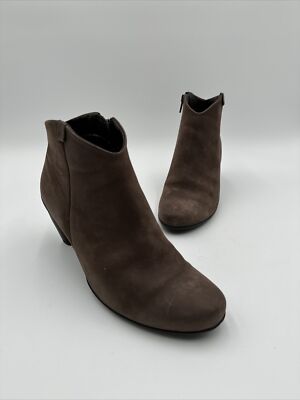 Women ECCO Sculptured Brown Leather Boots Size 38