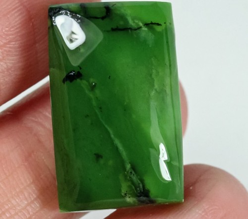 25Ct African Spiderweb Green Opal Cab SOG55