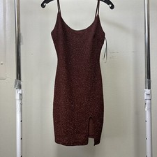 New Windsor Chocolate Sparkle Cocktail Spaghetti Strap Dress Size Medium - NWT