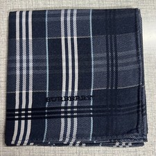 MAN HANKY BLUE  WHITE PINSTRIPED CLASSIC VTG COTTON POCKET ART SQUARE 18   B40